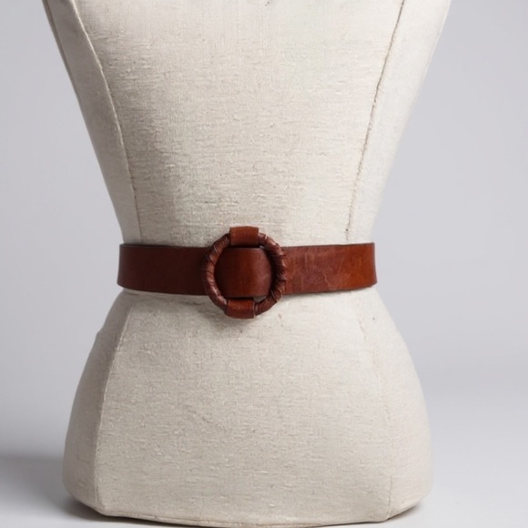Womens Gap Leather Boho Minimalist Brown Buckle Belt - Picture 1 of 6